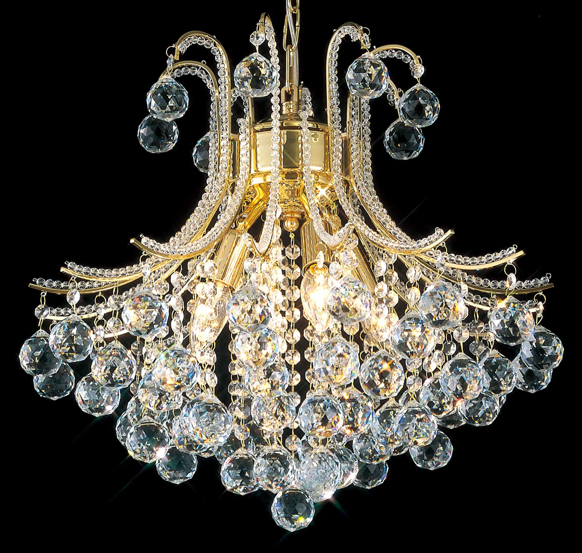 Bask Crystal Chandelier 4 Light French Gold IL30216/BA  Diyas Bask